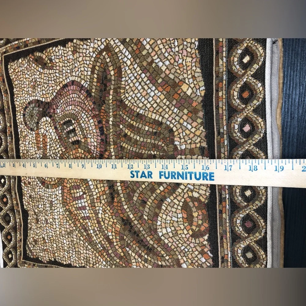 Ornate Mosaic Accent Pillow Cover in Gold and Brown